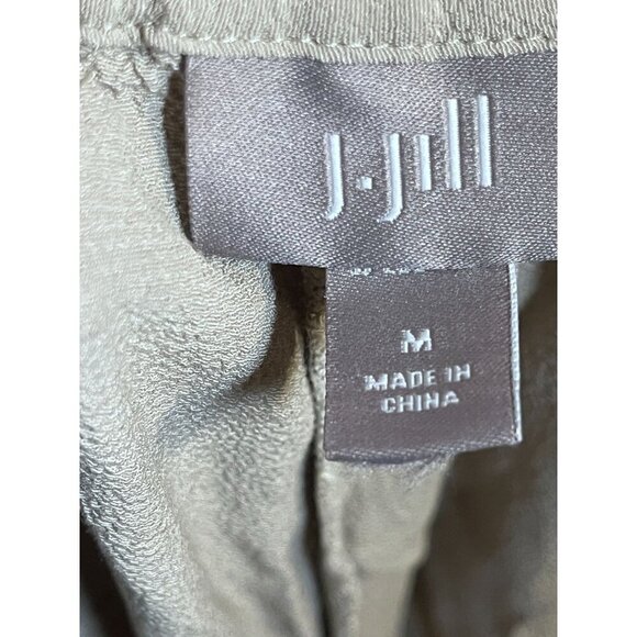 J Jill Culotte Pant L Tan Cropped Neutral Resort Preppy Boho Classic Minimalist - Picture 2 of 12